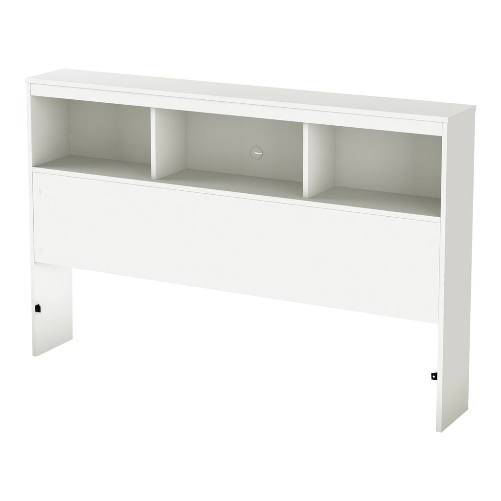 White Full Bookcase Headboard N927