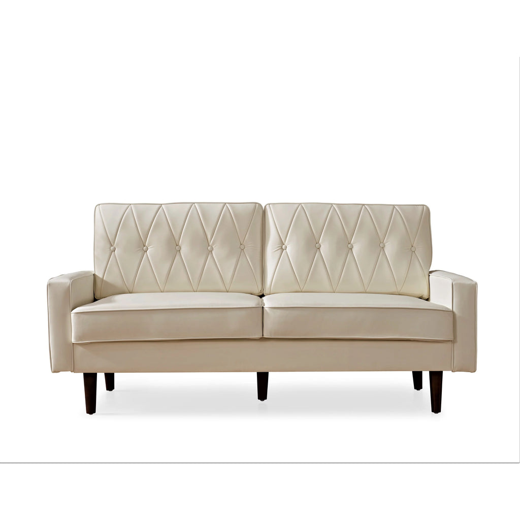 Faux Leather Cushion Back Sofa C8737