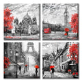 Black White Red Canvas Wall Art V669750