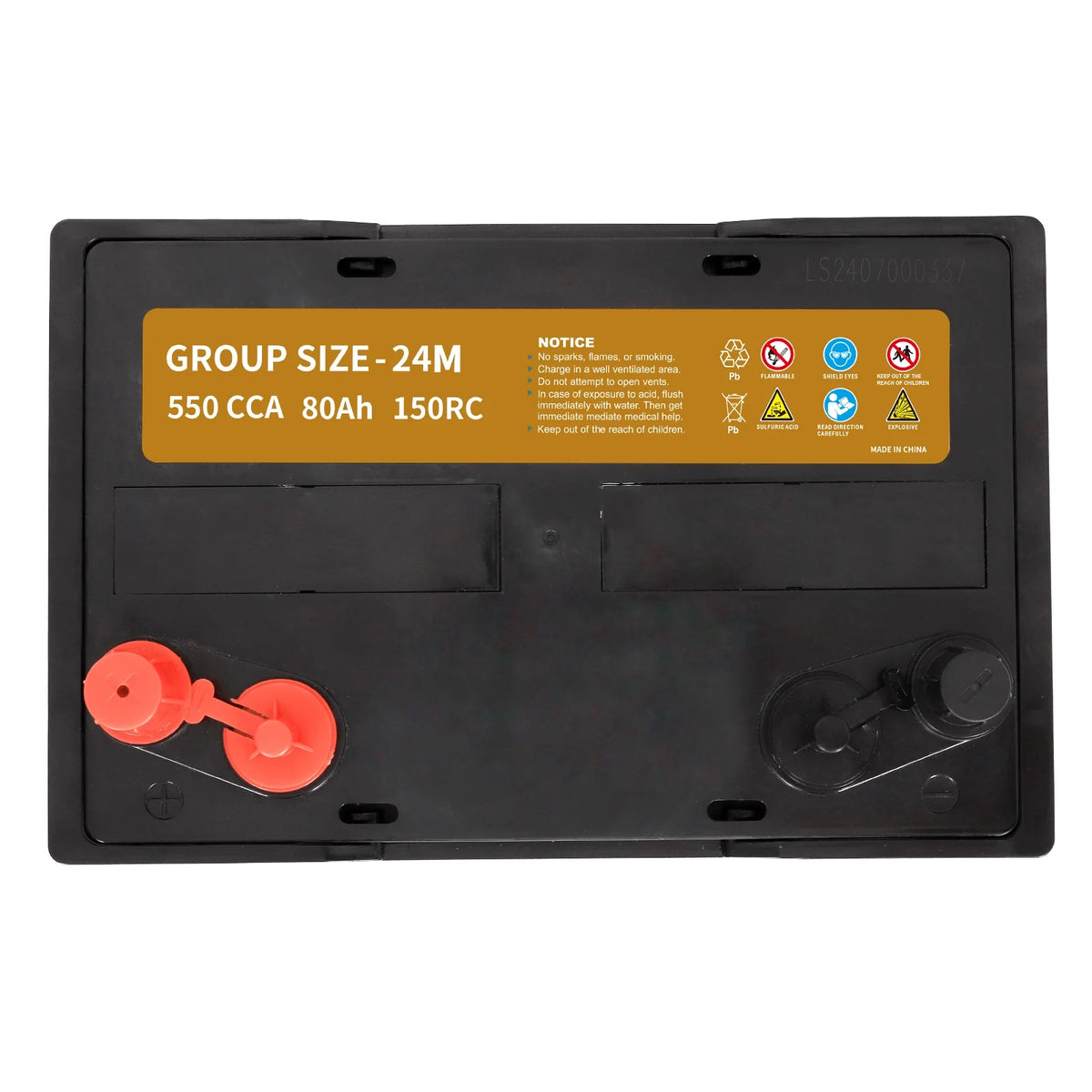 12V 80AH Dual Purpose AGM Battery, 550CCA Group 24M Y5779