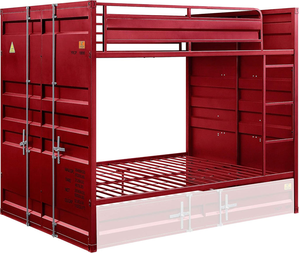Cargo Bunk Bed Full/Full Red D22919