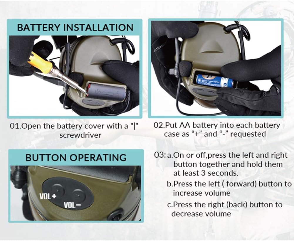 Tactical Headset with Rotatable Adapter and Push-to-Talk I461285