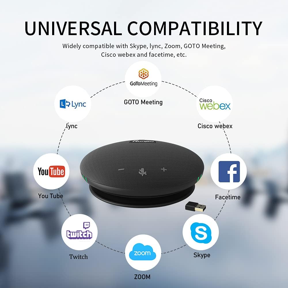 Video Conferencing System Bundle HD1080P PTZ Camera and Wireless Bluetooth USB Microphone and Speaker W37559