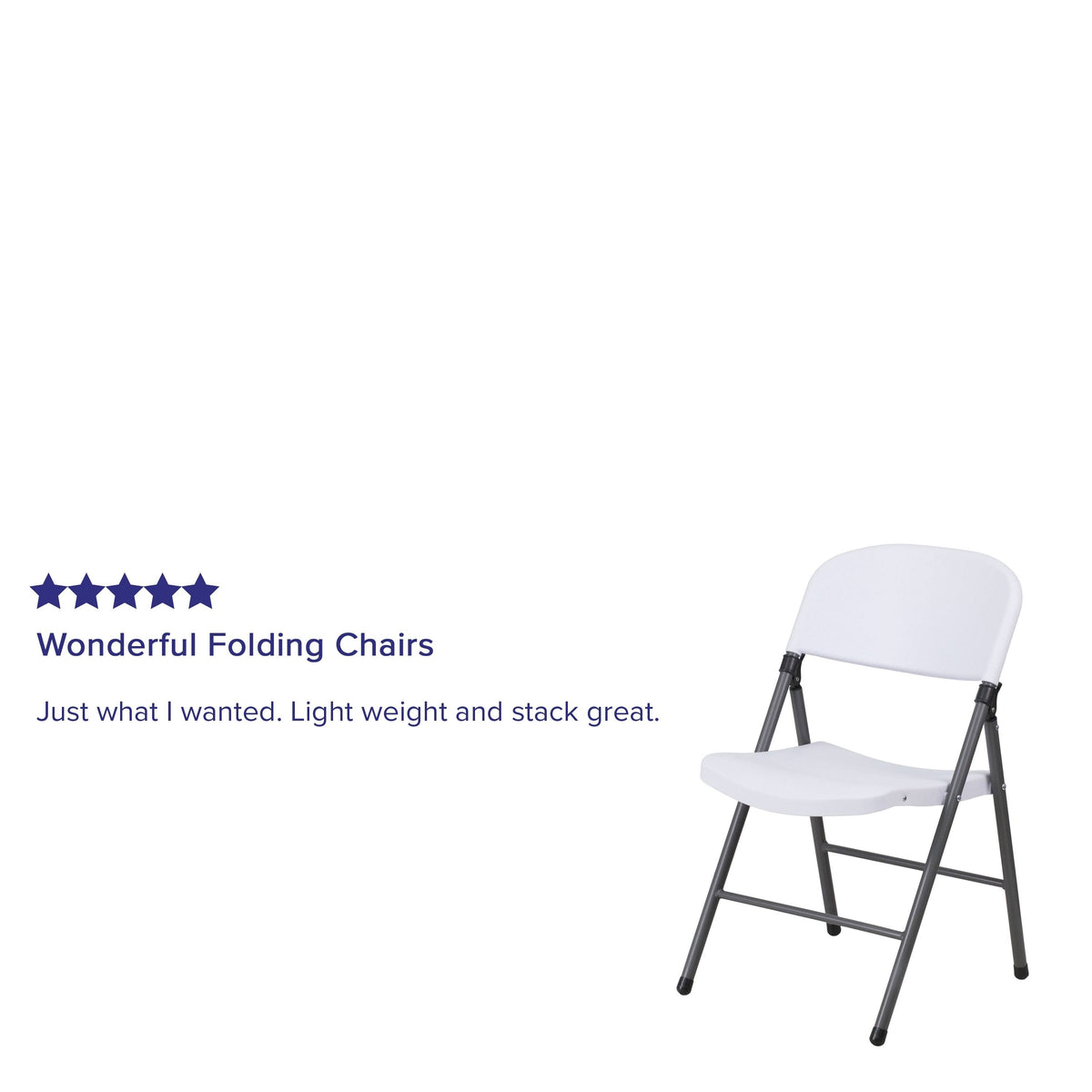 6pk 330 lb. Capacity White Plastic Folding Chair R154693