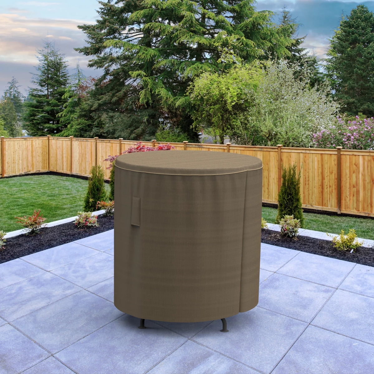 Black and Tan Patio Bar Table Cover O9843