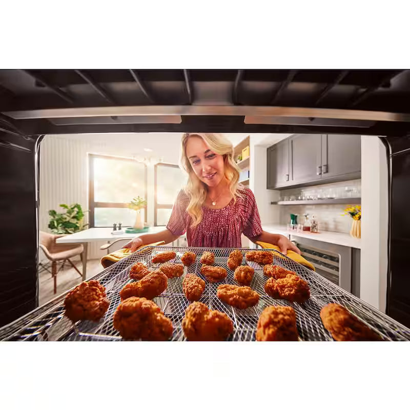27 in. Single Electric Wall Oven with Convection Self-Cleaning in Black Stainless Steel F262