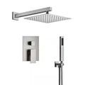 Wall-Mounted Dual Shower Heads with Handheld Shower in Brushed Nickel Q40589