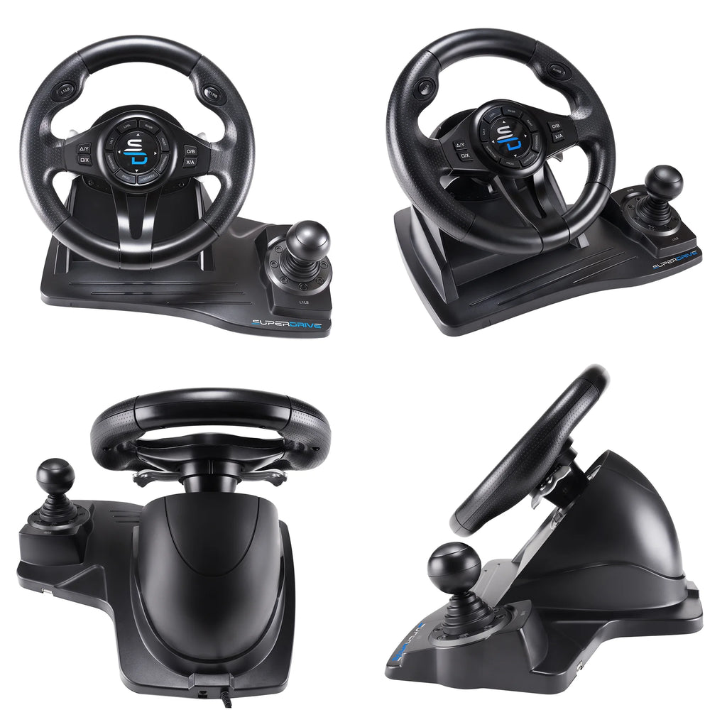 Racing Steering Wheel with Pedals L1686