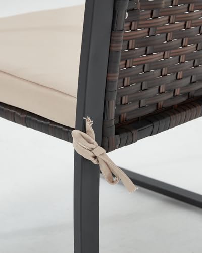 3 Piece Wicker Patio Bistro Set with Glass Coffee Table P489