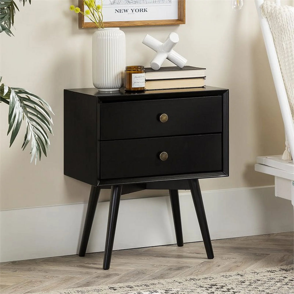 Black 2-Drawer Nightstand A892525