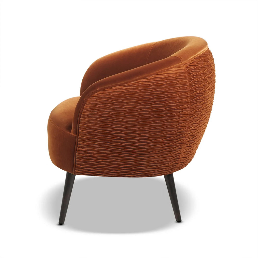 Burnt Orange Barrel Chair Y427