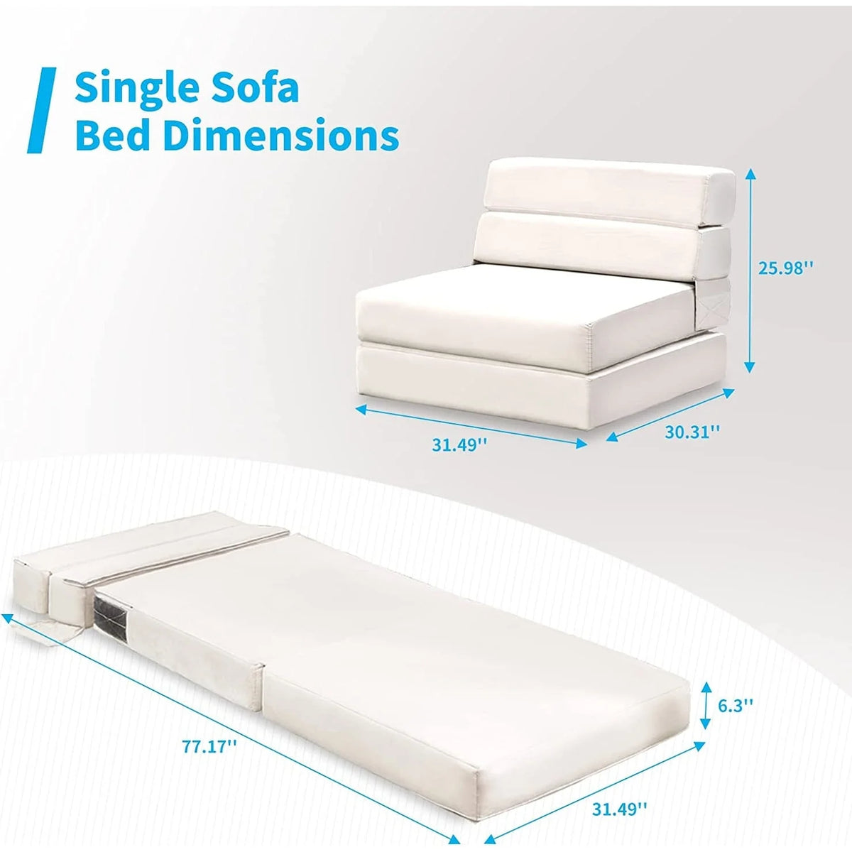 Beige Convertible Sofa Bed M735586