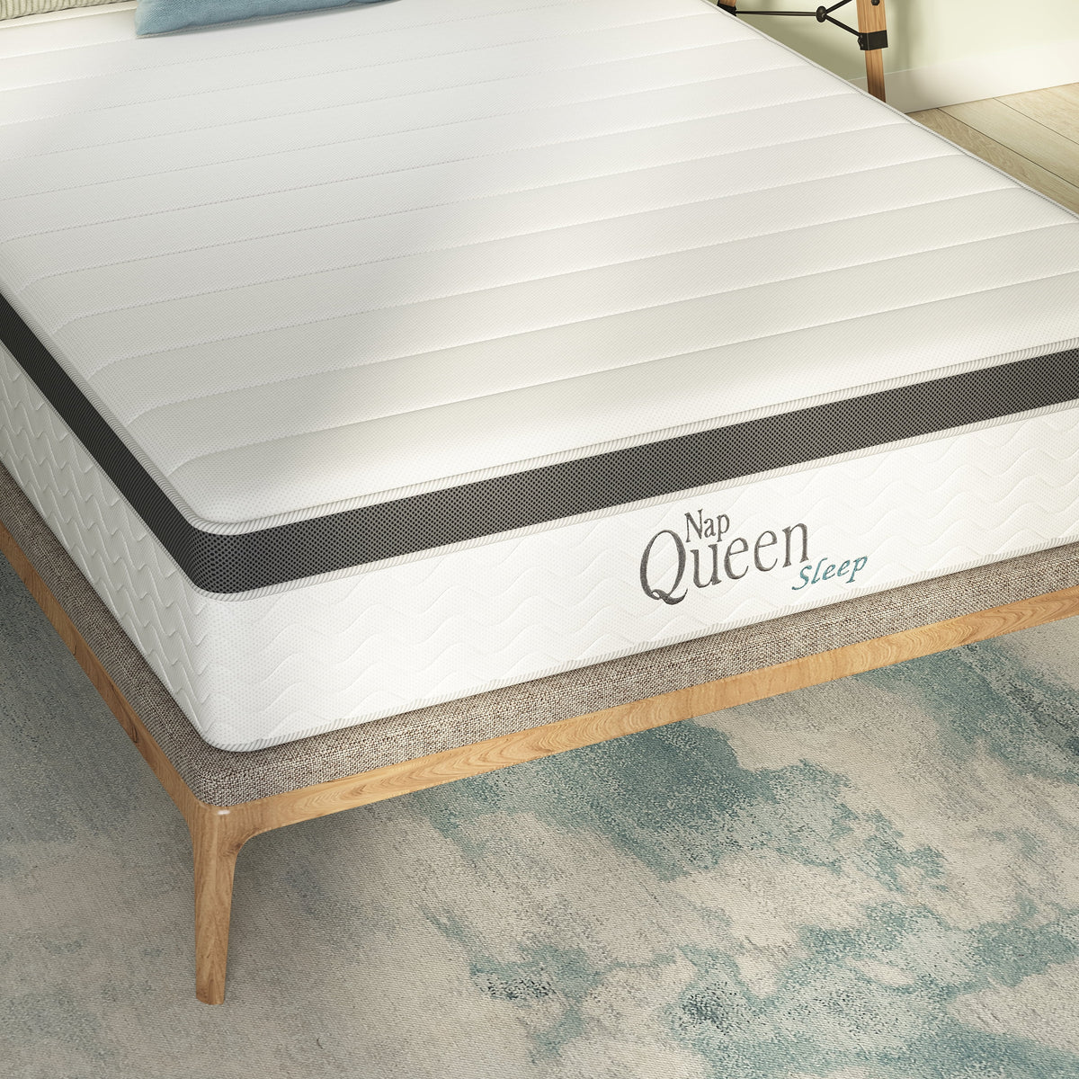 8 Inch Hybrid Memory Foam and Coils Mattress, Queen Size P7661
