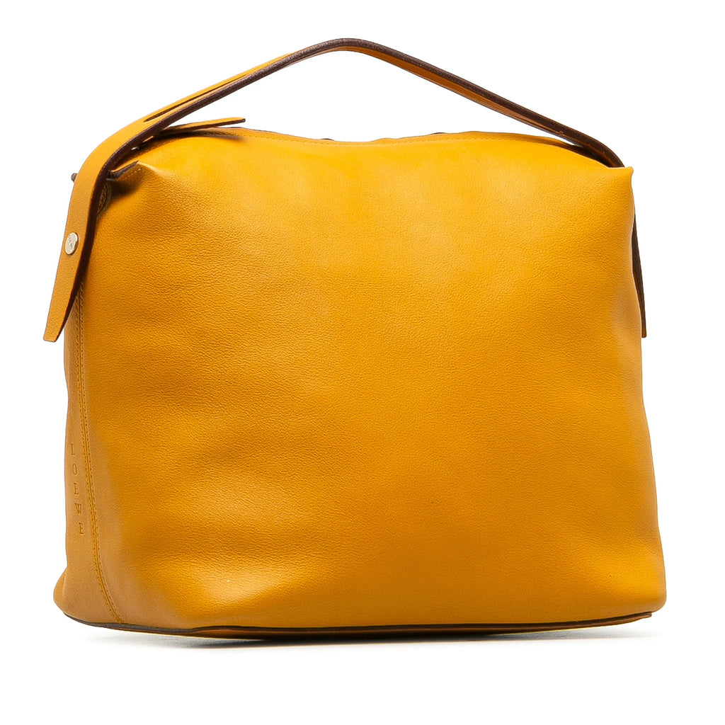 Yellow Calf Leather Top Handle Bag D5763