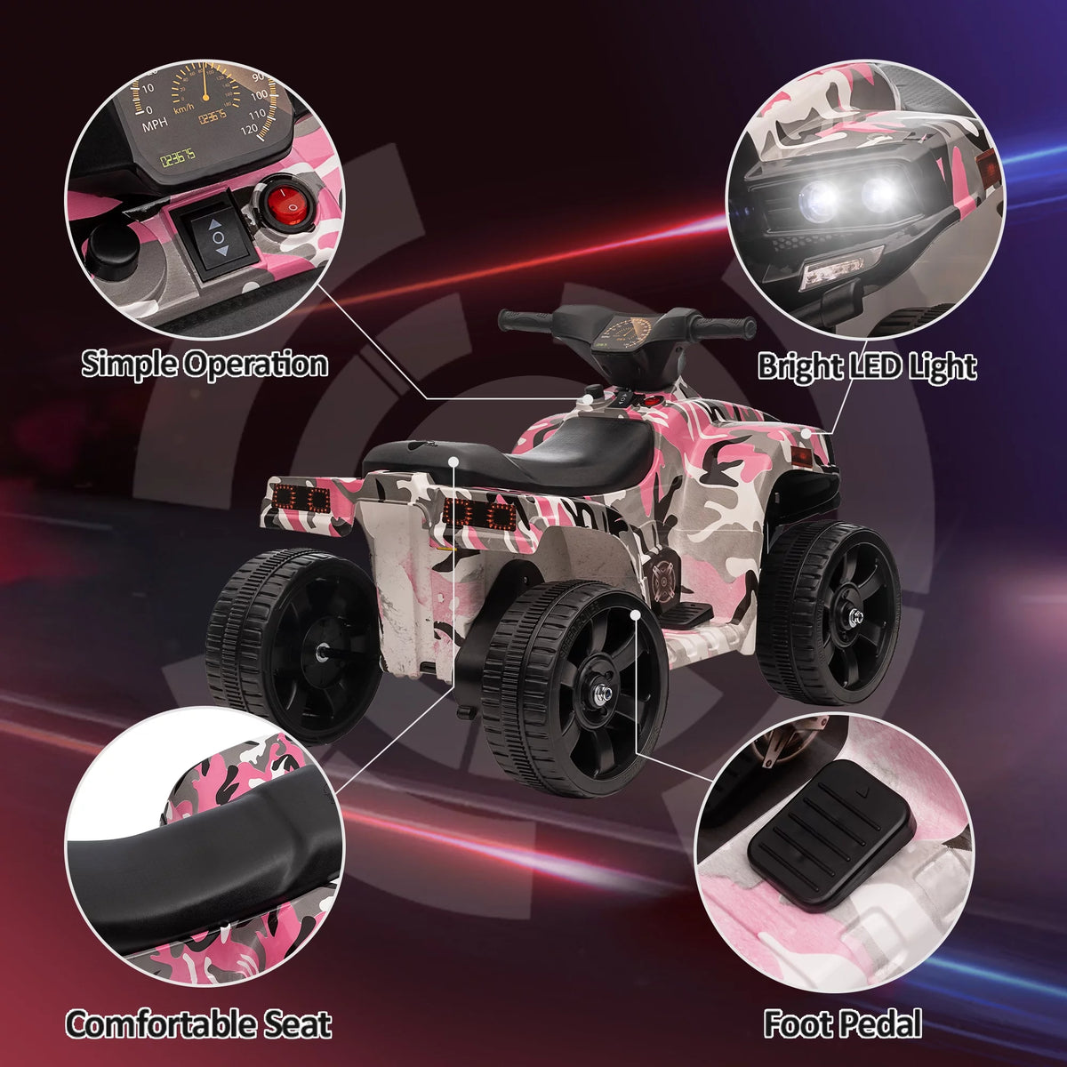 6V 4 Wheeler Electric Quad Car Ride on Toy P866225