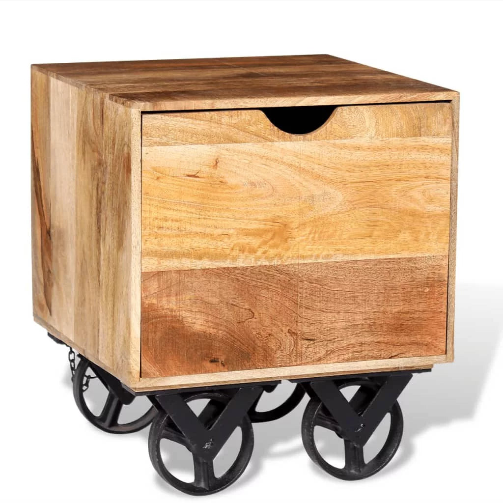Mango Wood Side Table with Drawer H333