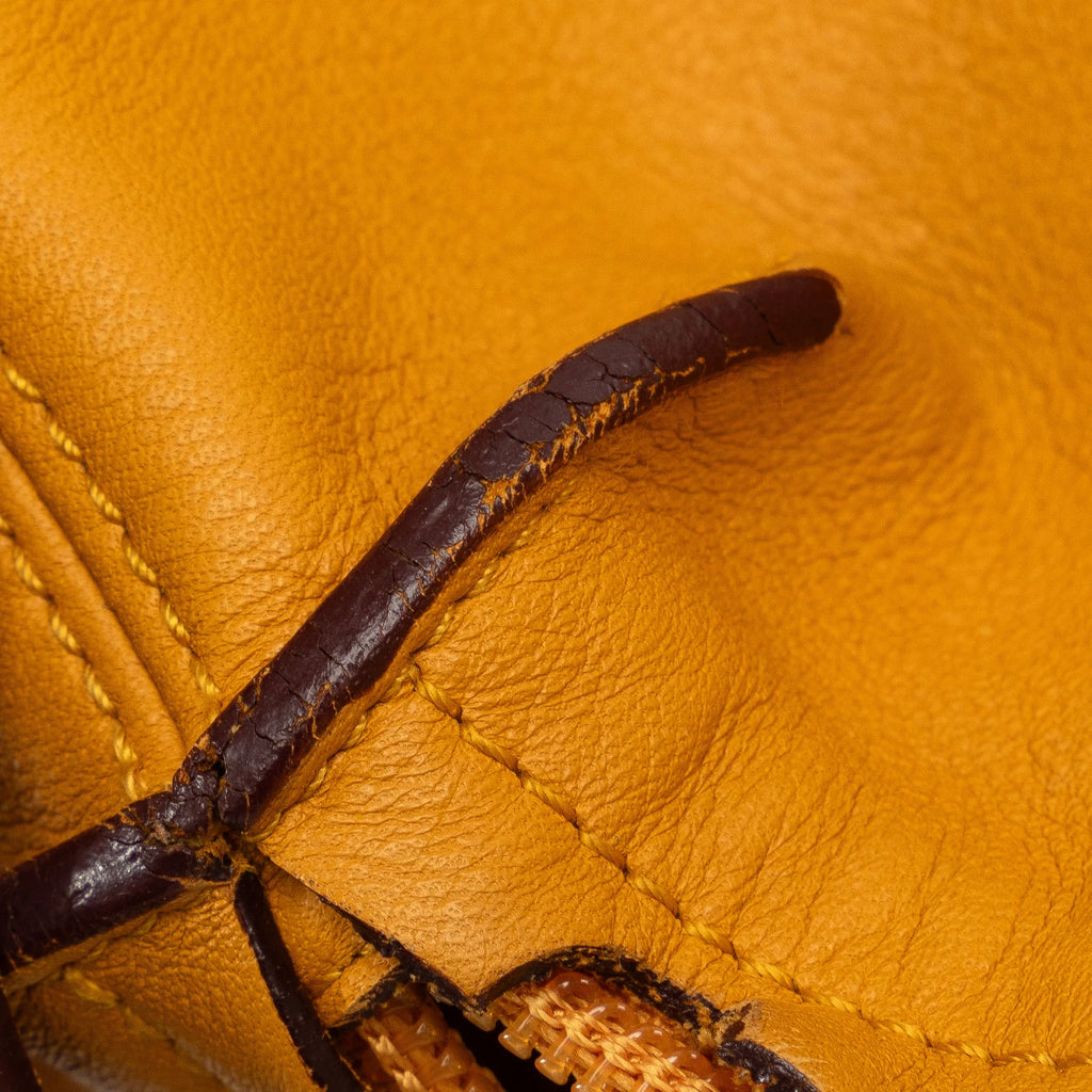 Yellow Calf Leather Top Handle Bag D5763