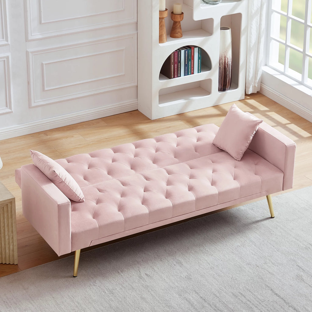 Pink Convertible Folding Futon Sofa Bed G507