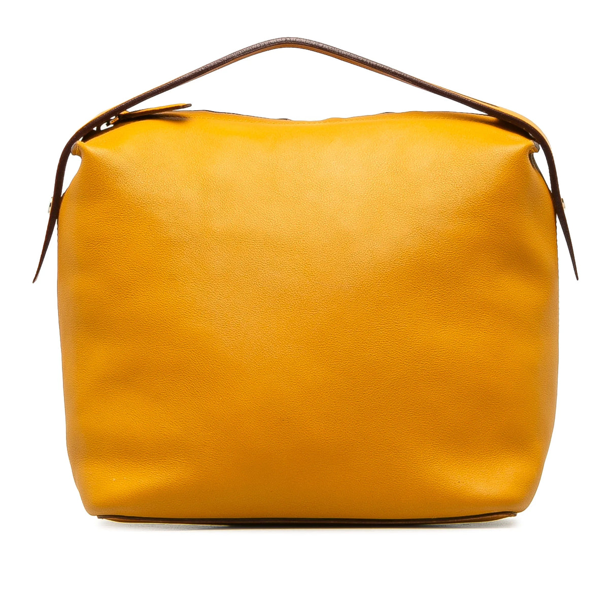 Yellow Calf Leather Top Handle Bag D5763
