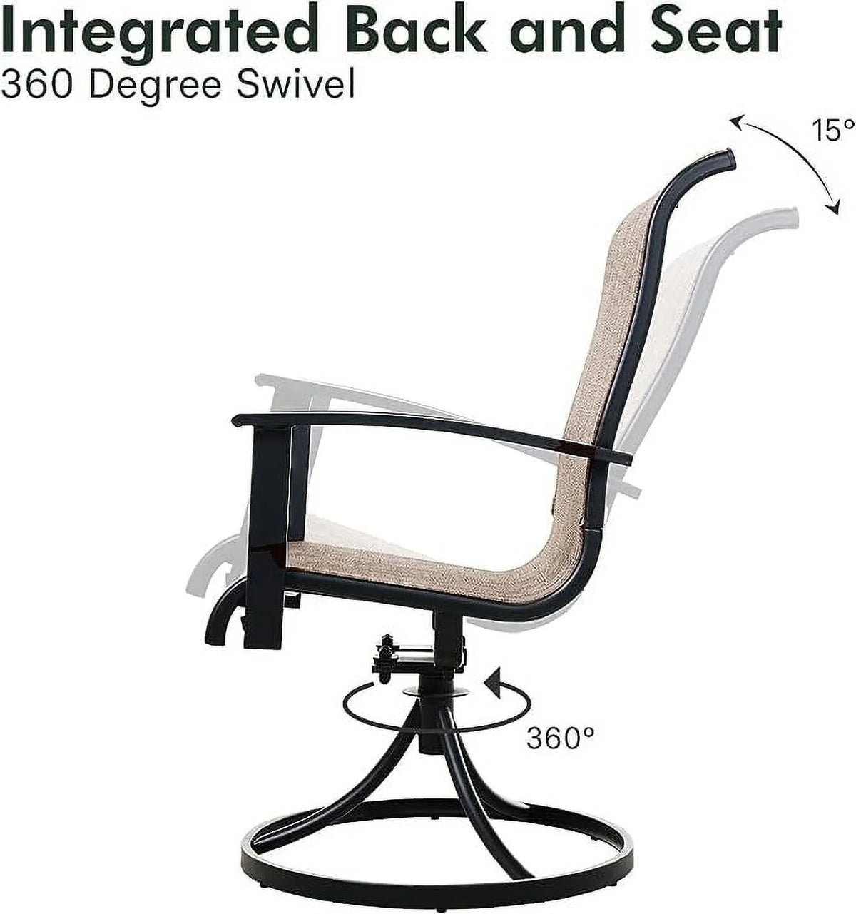 Outdoor Swivel Rocking Chairs Set of 2 Metal Frame U36696