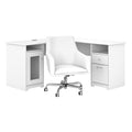 White L Shaped Desk & Chair Set G255211