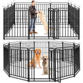 Heavy Duty 12 Panels Dog Playpen 47" Height Snowy Black I1367