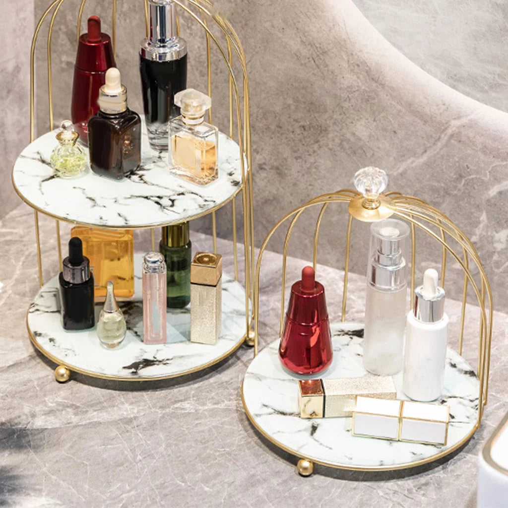 2 Tier Iron Wire Cosmetic Makeup Organizer H44216