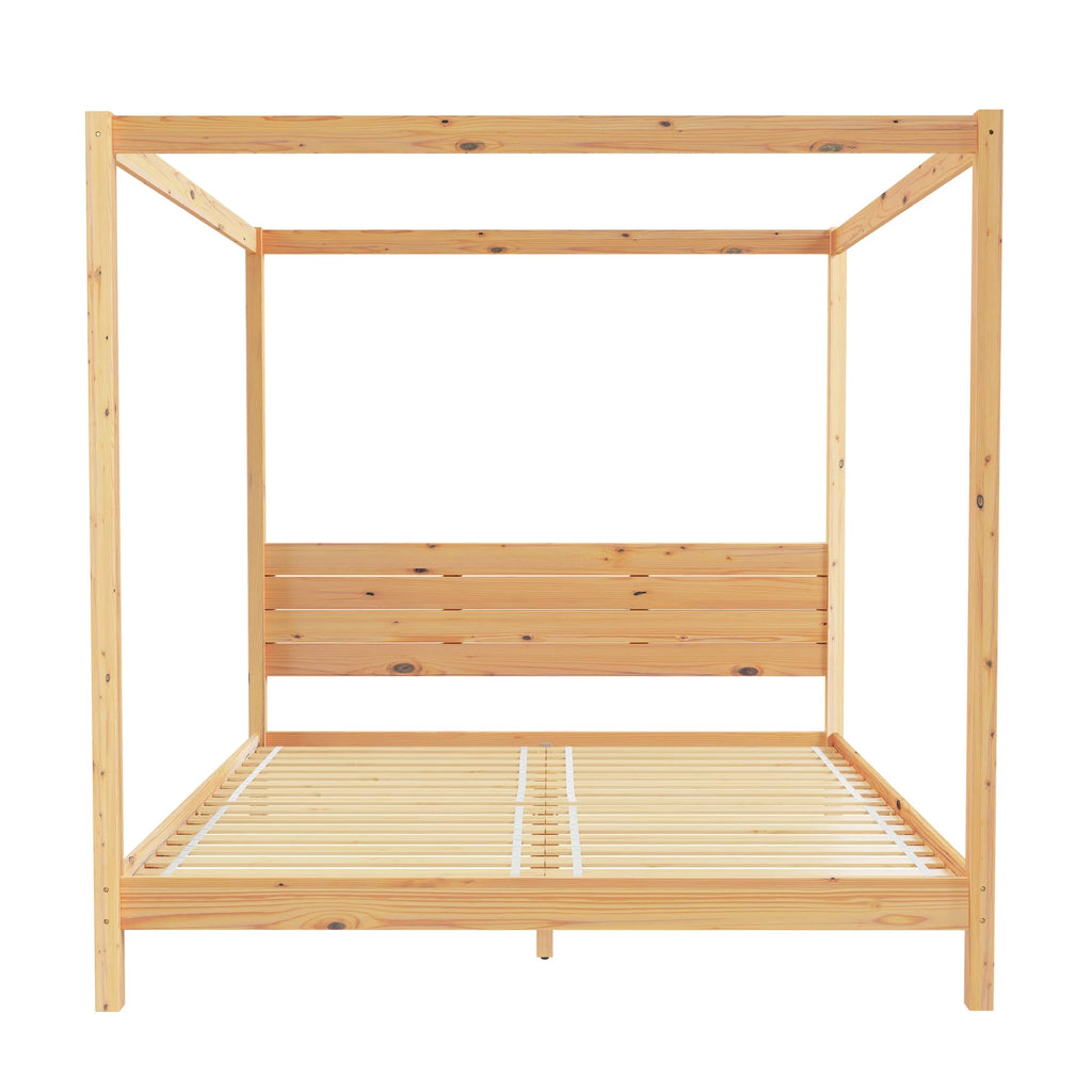 Solid Wood King-Size Canopy Bedframe J4439