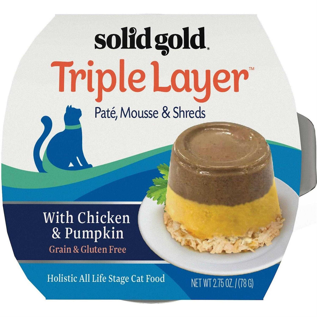Solid Gold Triple Layer Pate Mousse & Shreds Pumpkin Cat Food E35568