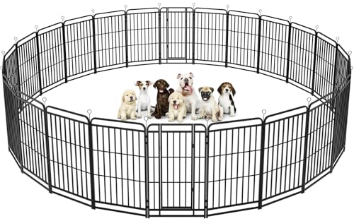 Heavy Duty 12 Panels Dog Playpen 47" Height Snowy Black I1367