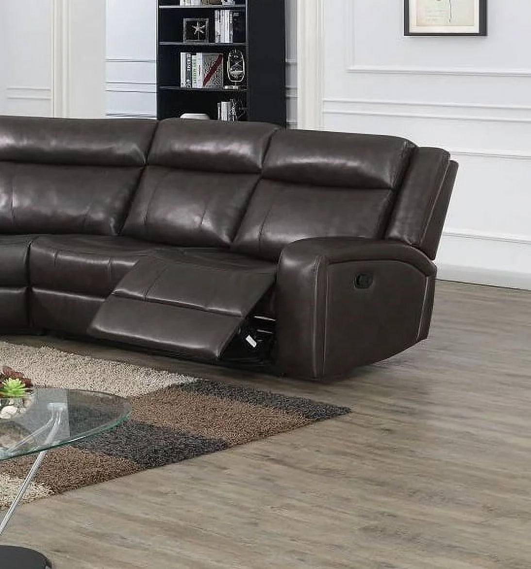 Dark Brown Reclining Sectional Sofa Set T99018