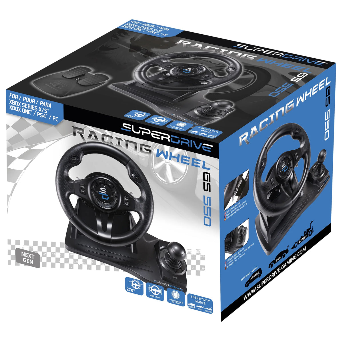 Racing Steering Wheel with Pedals L1686