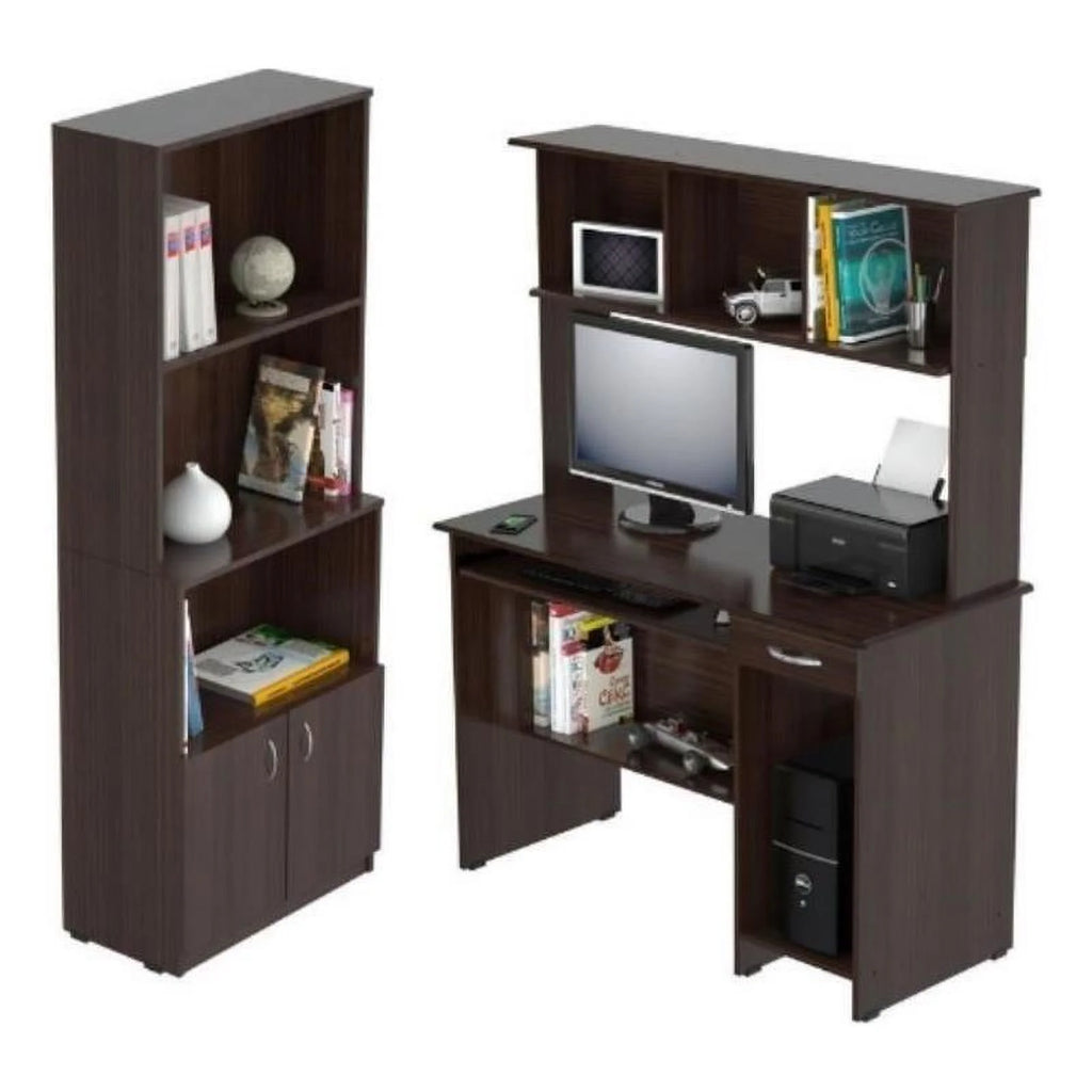 Computer Desk with Hutch and 3 Shelf Bookcase H72520