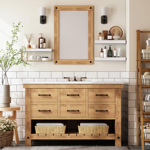 16 inch Set of 3 Rustic Brown Floating Shelves W17777