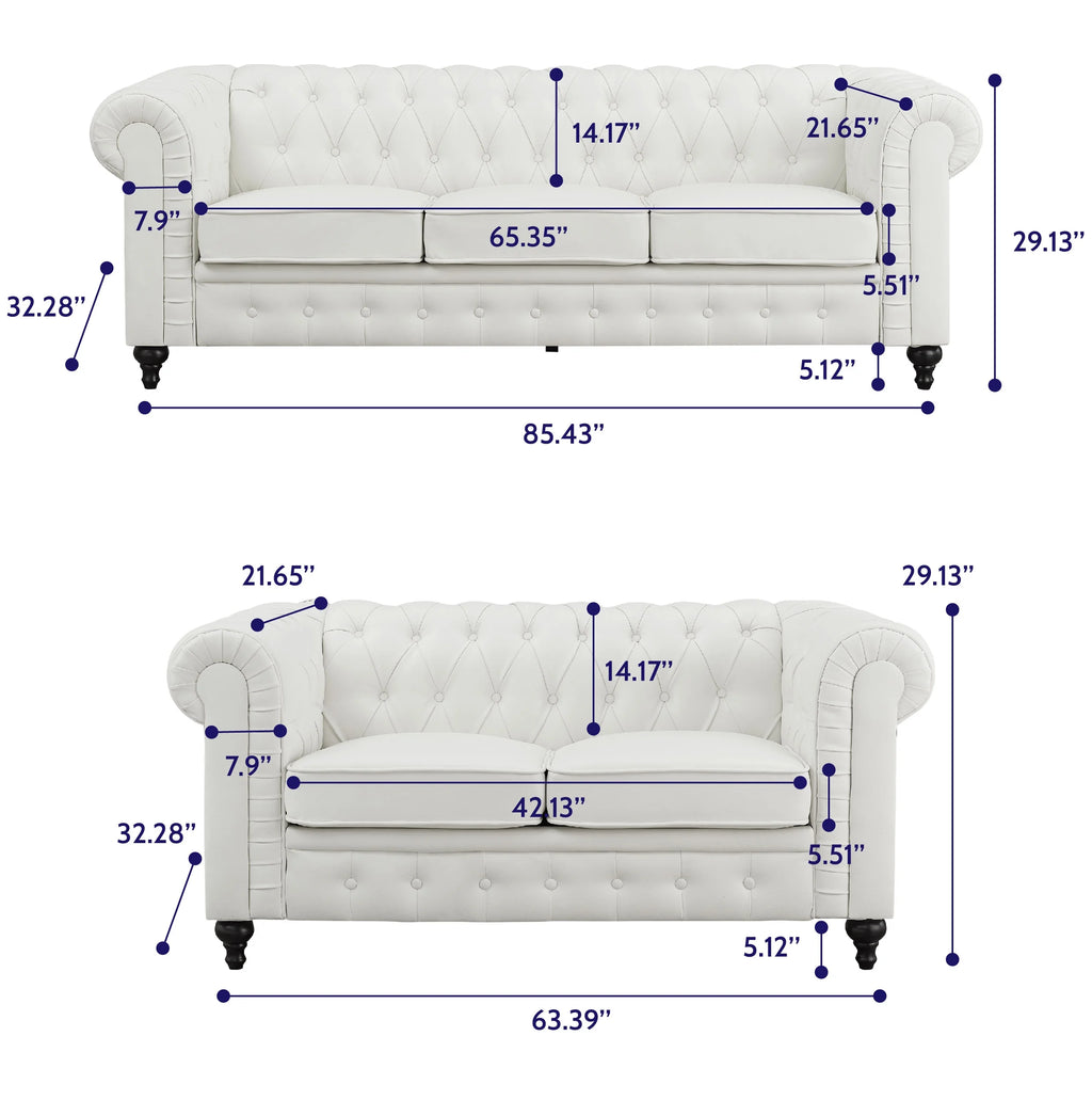White Tufted Sofa X158975