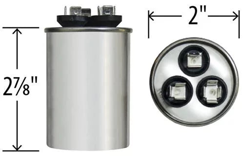 30/5 uF MFD 370 VAC Dual Round Replacement Capacitor A585