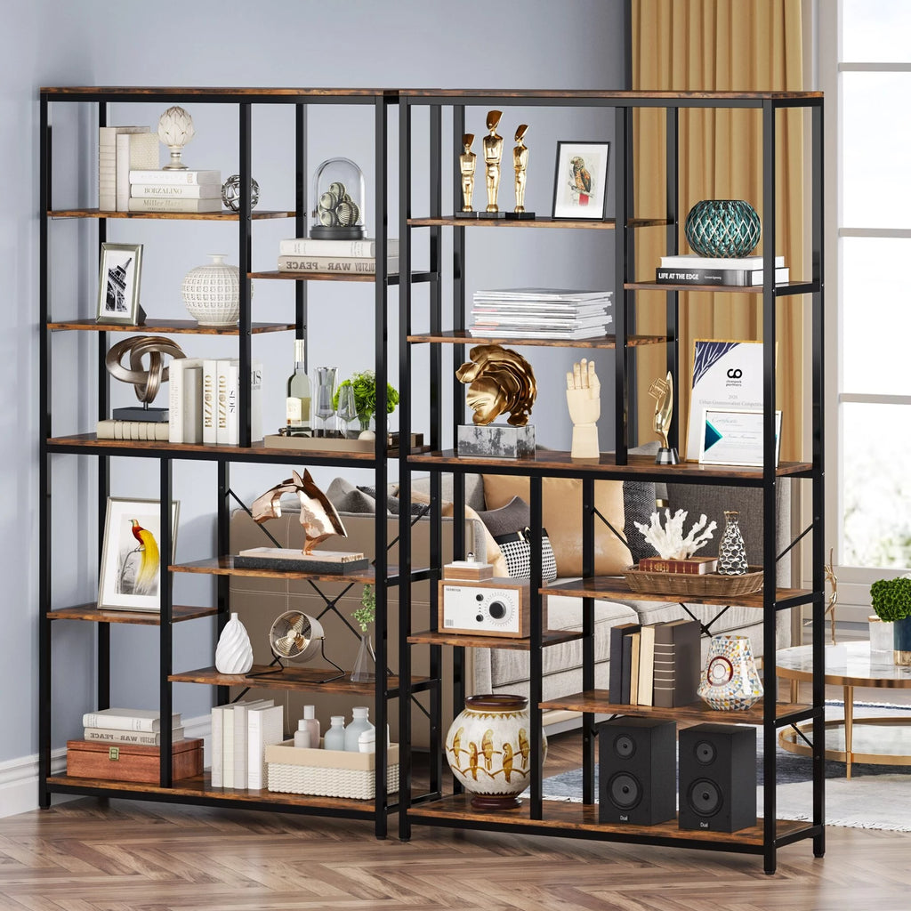 79 Inches 8-Tier Wood Bookshelf I120178
