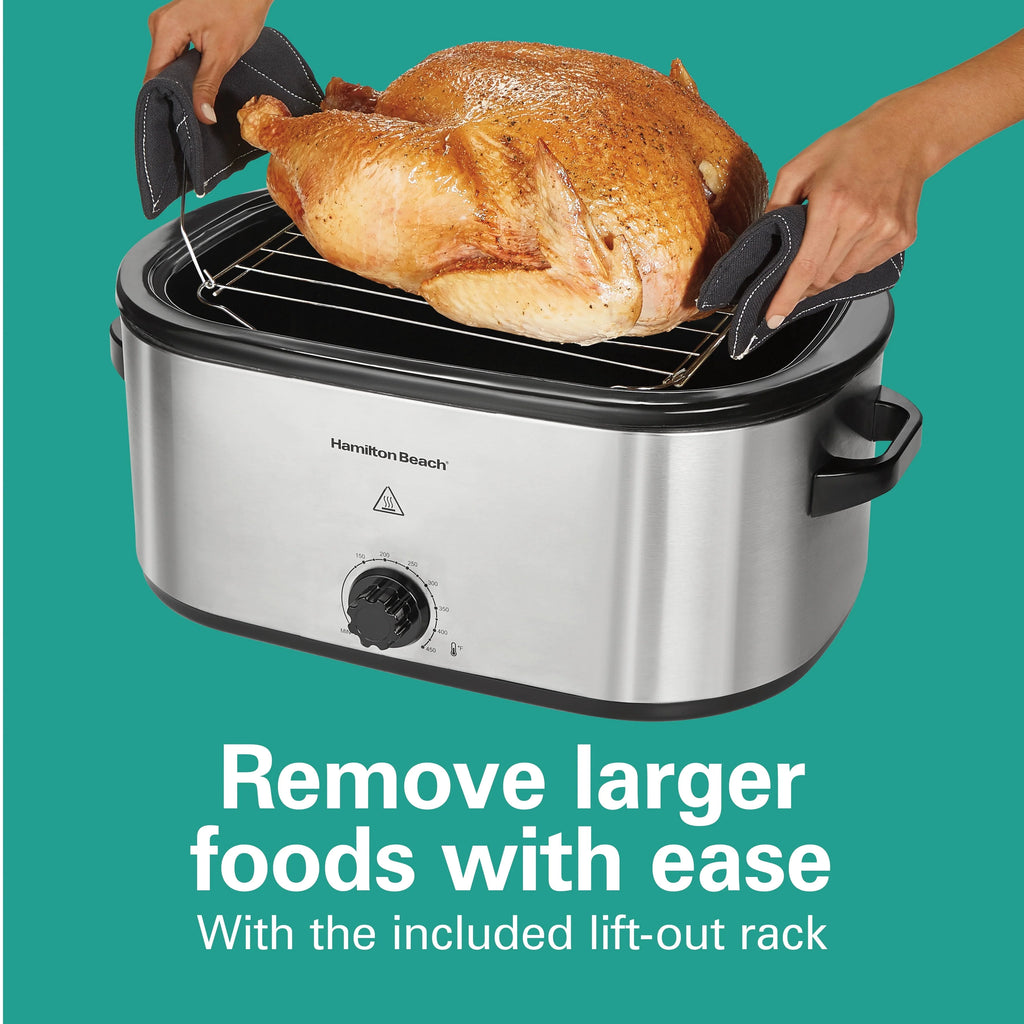 Electric Roaster Oven, 22 Quarts, Stainless Steel S248553