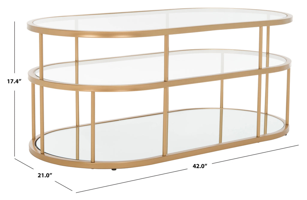 3 Shelf Gold Glass Coffee Table L29435