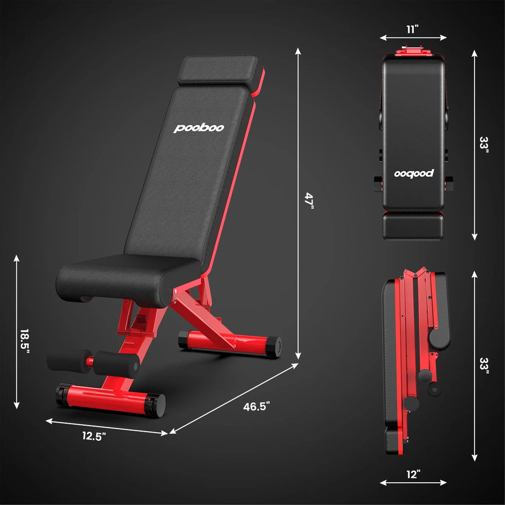 Adjustable Weight Bench with Extended Backrest 660 lbs Capacity V604897