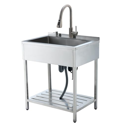 Free Standing Stainless Steel Utility Sink with Faucet A113