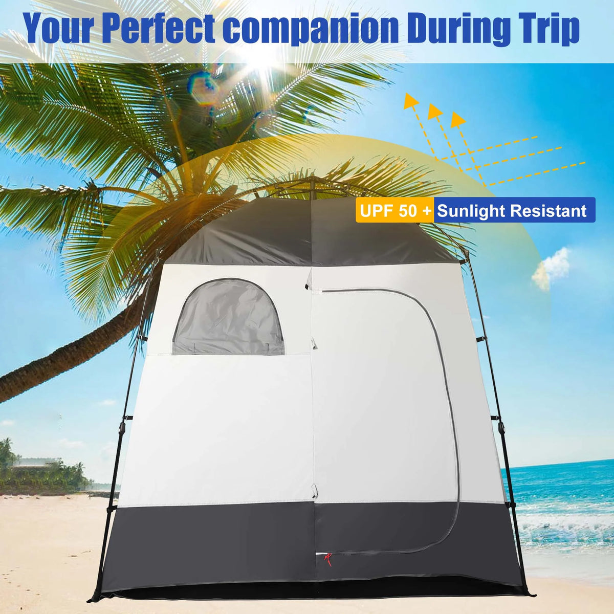 Camping Shower Tent Portable Outdoor Privacy Shelter 2 Rooms P458