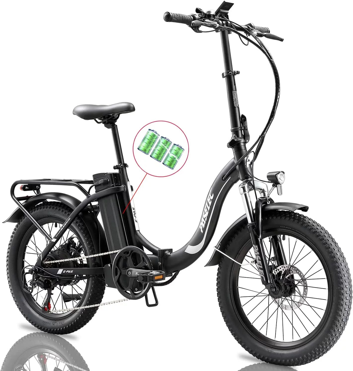 Folding Electric Bike 750W 20 inch Fat Tire 13Ah Black G773