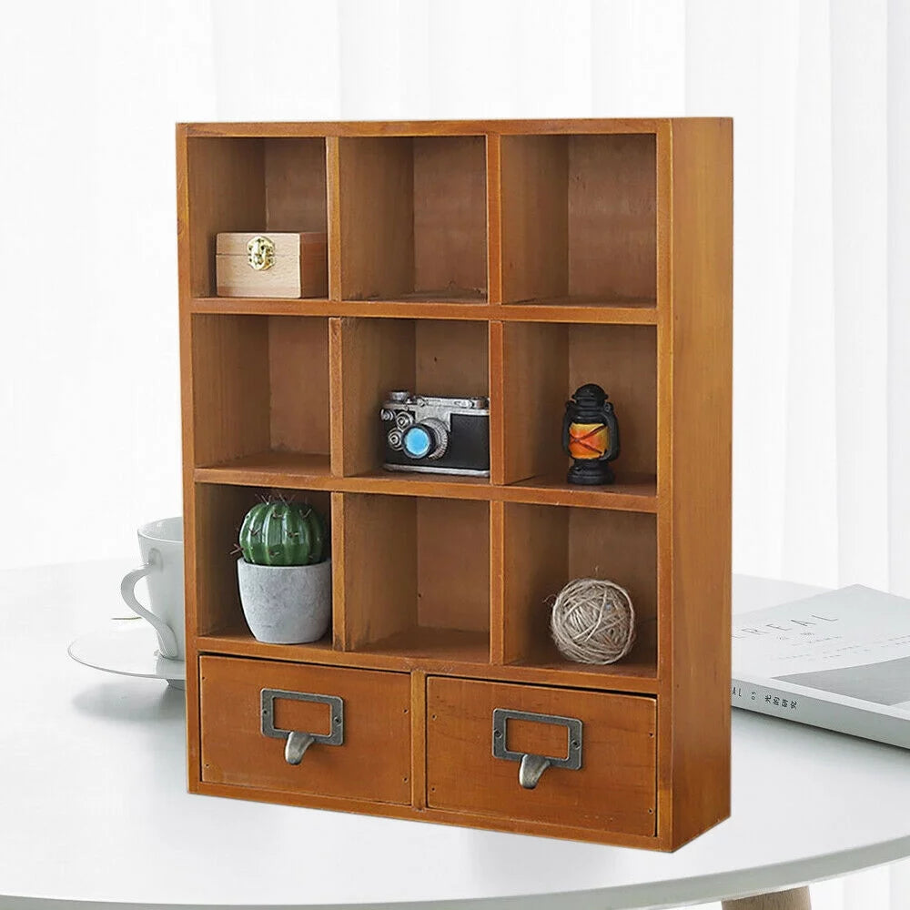 2 Drawer Wooden Storage Shelf Y664