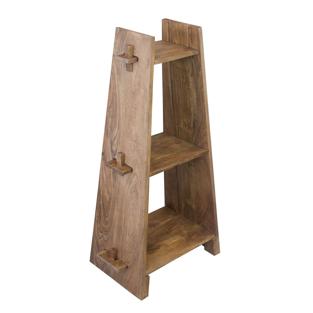 Acacia Wood 3-Tier A-Frame Bookcase G981990