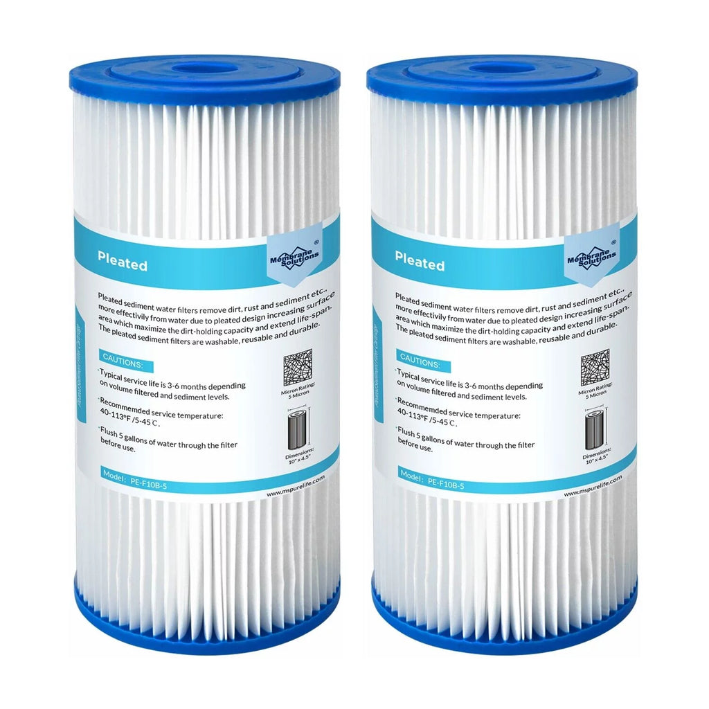 10" x 4.5" Pleated Sediment Water Filter Replacement, Pack of 2 O4516