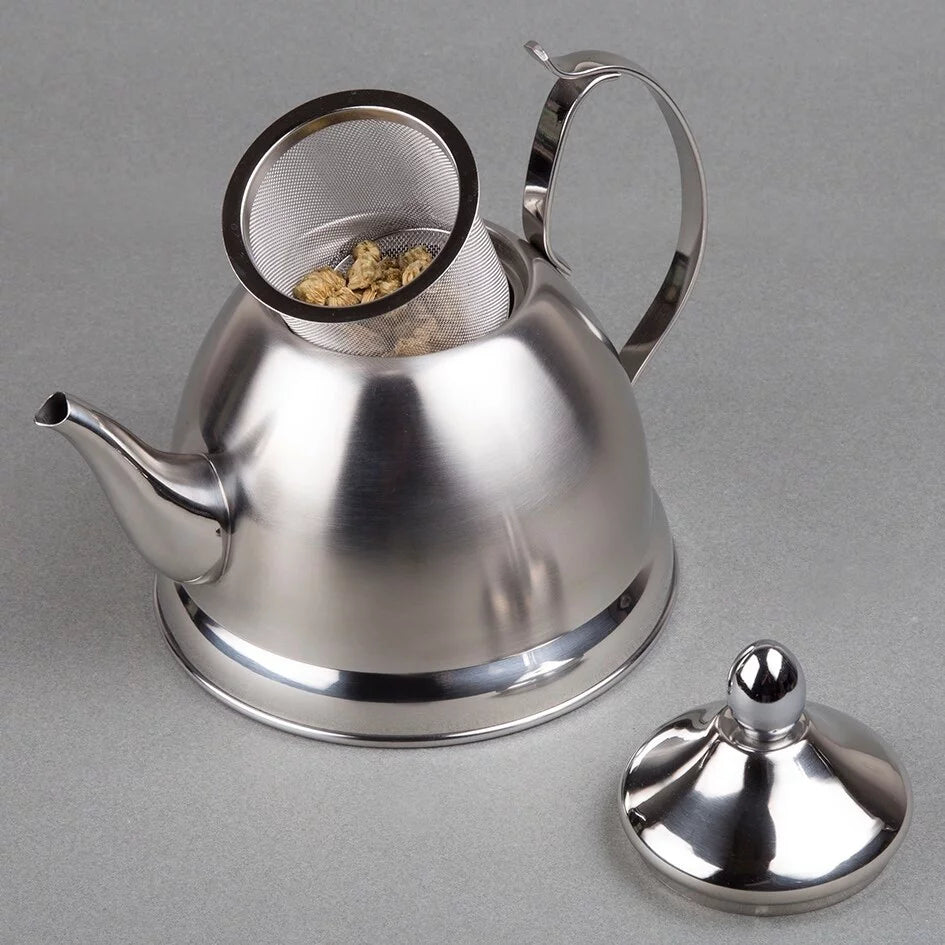 1.0 Quart Stainless Steel Tea Kettle with Infuser Basket T76934