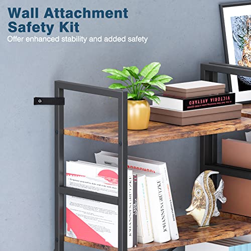 6-Tier Adjustable Wood and Metal Bookcase C654042