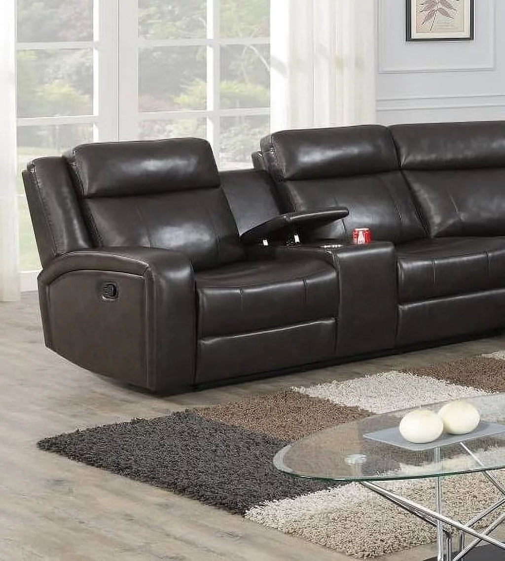 Dark Brown Reclining Sectional Sofa Set T99018