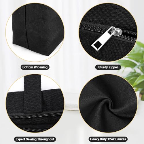 6 Packs Canvas Tote Bag with Zipper X903